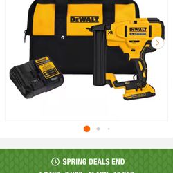 DEWALT 20V MAX XR Lithium-Ion Cordless 18-Gauge Narrow Crown Stapler Kit with 2.0Ah Battery, Charger 