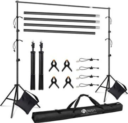 Adjustable Backdrop Stand Kit 10ft: Photo Video Studio, Wedding Party Stage Decor, Background Kit