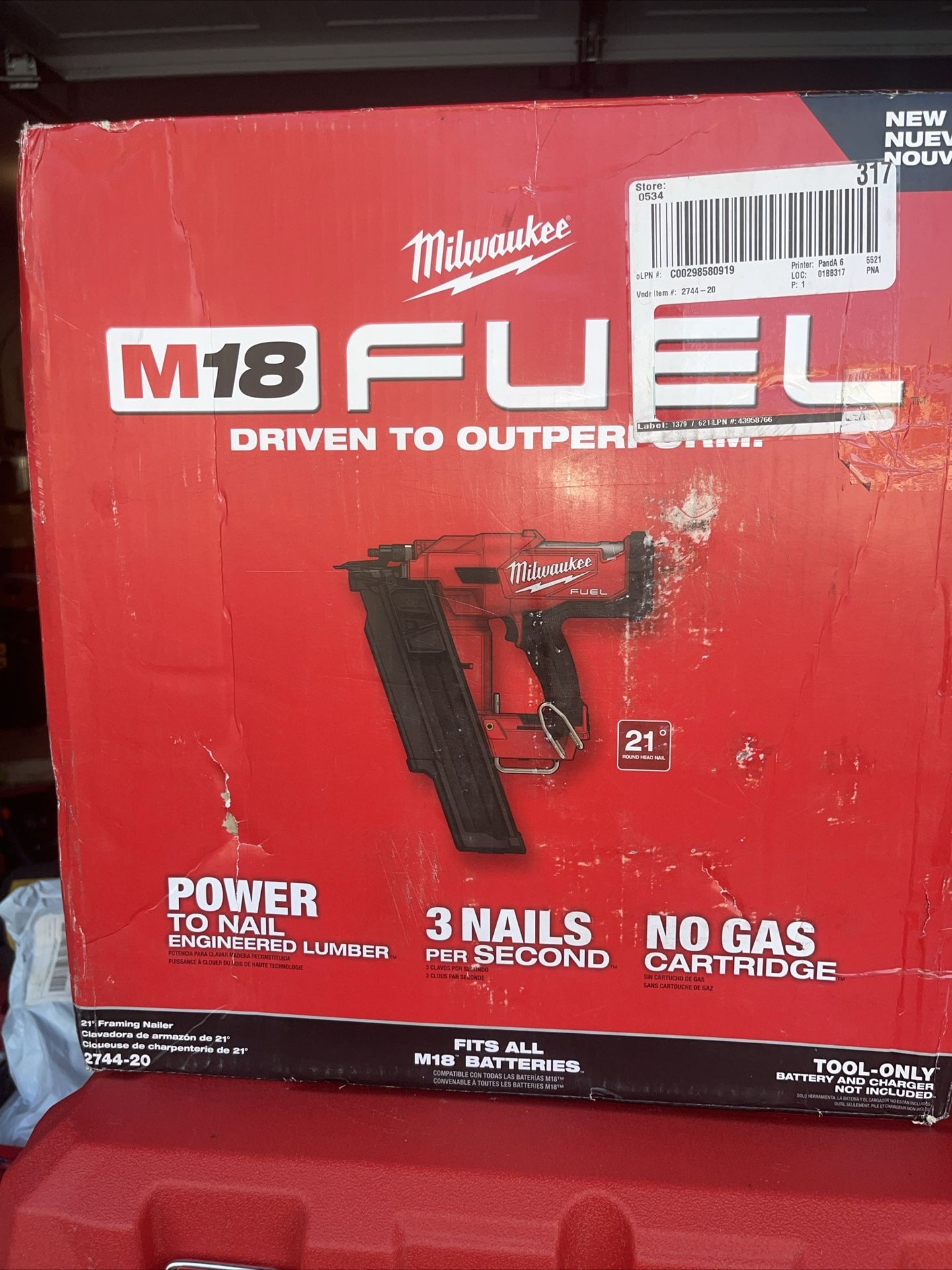 Milwaukee 21 Degree Framing Nail Gun