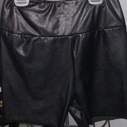 Black Leather Shorts