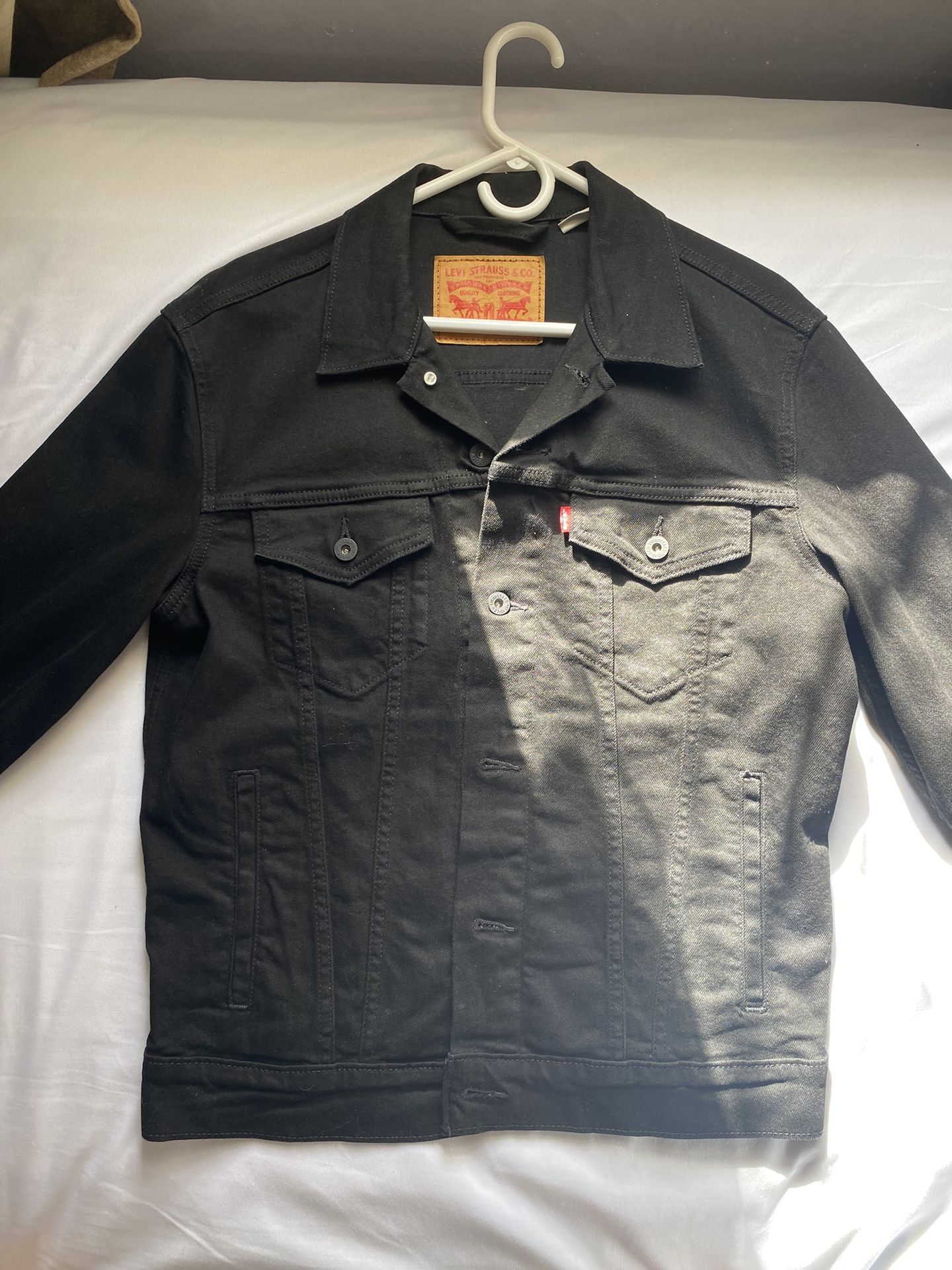 Levis Black Denim Jacket Sz Medium