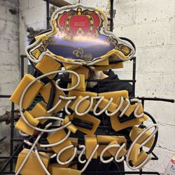 Crown Royal Whiskey Logo 20"x16" Neon Sign HD Vivid Printing Garage Bar Gift 