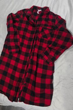 Medium Plaid Flannel pajama dress
