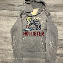 Vintage Hollister Surf Cali Hoodie Men Sz S Distressed Spellout 90s Y2K Preppy