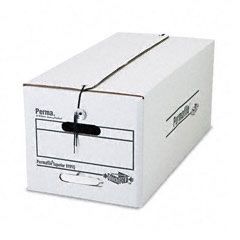 File Storage Box, String and Button Lid, Letter, White Office Organizers