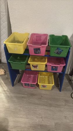 Toy Story toy organizer with 8 tubs