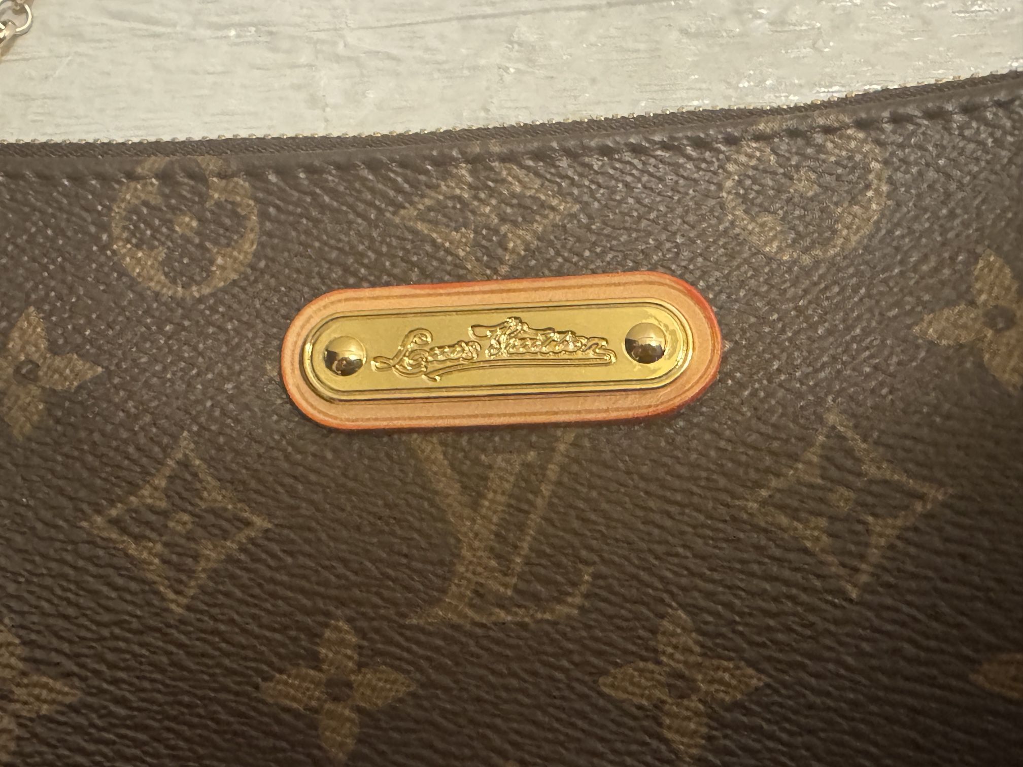 Vintage LOUIS VUITTON Monogram Canvas Eva Pochette Shoulder Bag S Brown