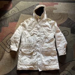 VTG Ralph Lauren Whote Snow Rain Parka Jacket Insulated Size Large