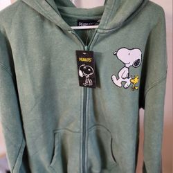 Peanuts Snoopy Full Zip Hoodie Sweatshirt Size Small New with Tags