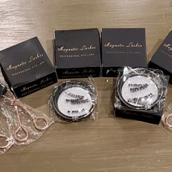 6 New Pairs Of Magnetic Top & Bottom Eyelashes With Applicator In 2 Styles