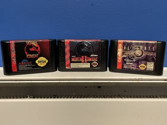 Mortal Kombat 1, 2 & 3 Ultimate Sega Genesis Cartridges Games TESTED-WORKING