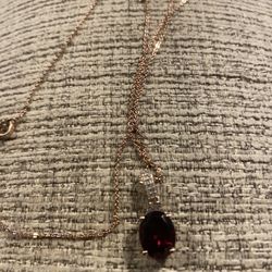 Premium Orissa Rhodolite Garnet, Natural Champagne & White Diamond Necklace - new! 