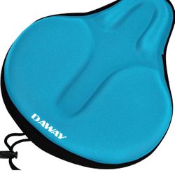 DAWAY Comfortable Exercise Bike Seat Cover - C6 Large Wide Foam & Gel Padded Bicycle Saddle Cushion for Women Men, Fits for Peloton, Stationary, Cruis