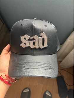 Junior H Sad Boyz Leather Black Rhinestone Hat 2025 Tour Hat
