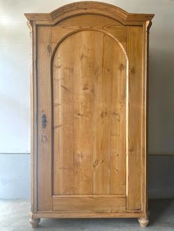 Vintage Arched Pine Armoire