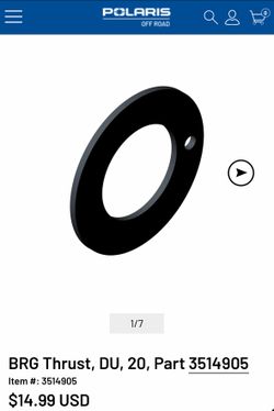 Polaris RZR BRG thrust replacement parts
