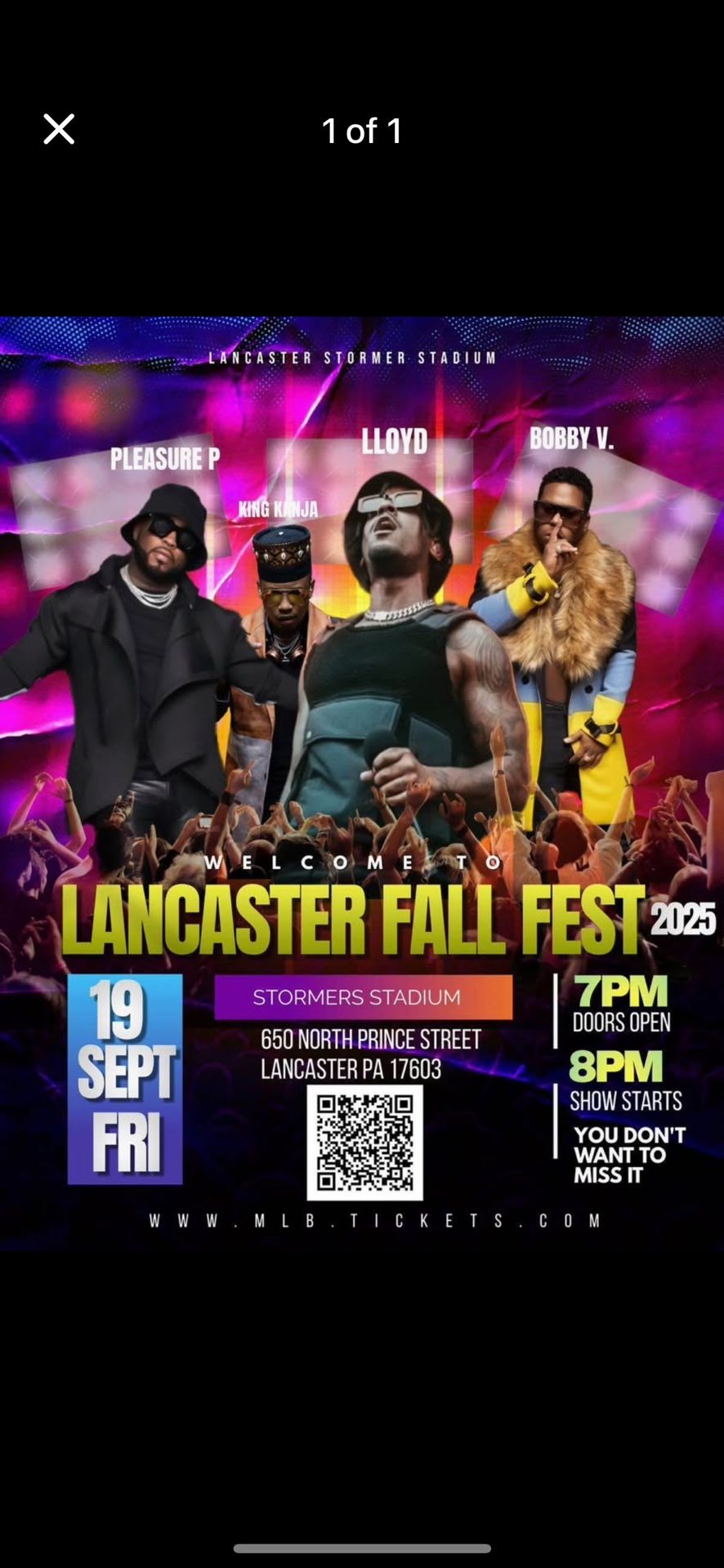 2 LANCASTER FALL FEST TICKETS