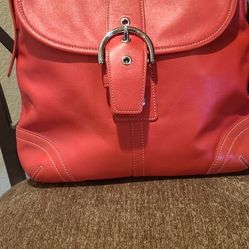 $25.00 Red Leather Coach Bag  Excellent condition 