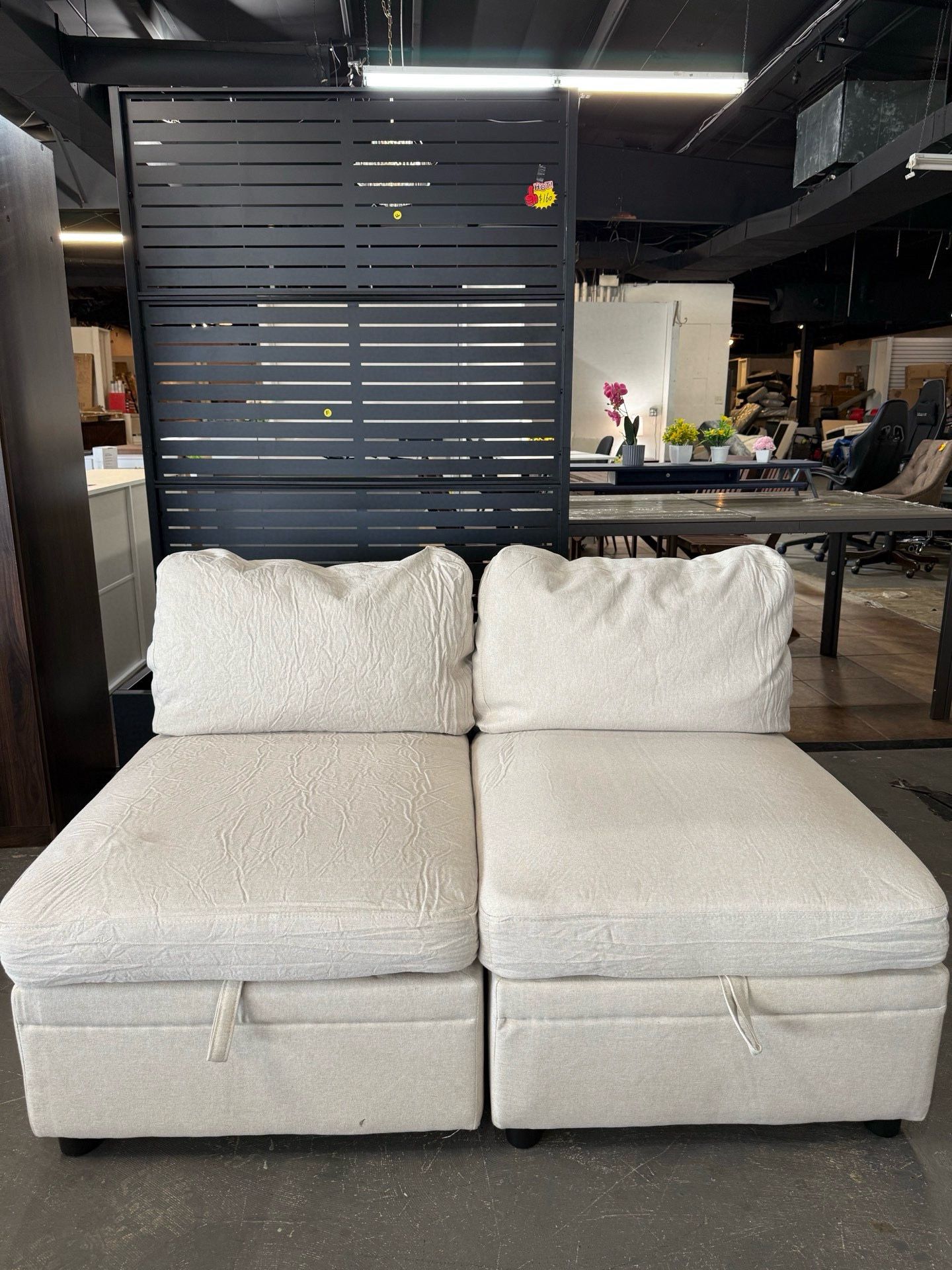 🔥Special Discount (Set of 2)🔥 Modern and comfortable cloud-shaped upholstered corner sofa, armless and with storage space, convertible freestanding