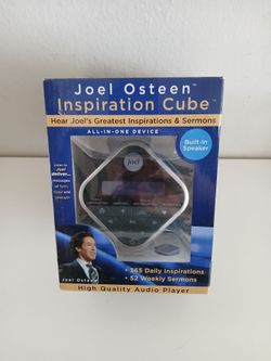First come first pick up!
Brand New still sealed Joel Osteen Inspiration Cube!
365 daily Inspiration. 
52 weekly sermons!!
Portable and rechargeable!