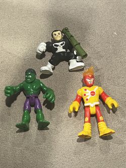 Imaginext lot of 3 Marvel figure Hulk & Punisher & DC Comics Firestorm