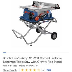 Bosch Table saw With Gravity Feed Stand