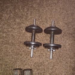 Dumbells Adjustable 2×20lbs. $35.