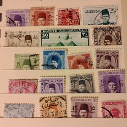 Egypt Egyptian King Farouk vintage stampa