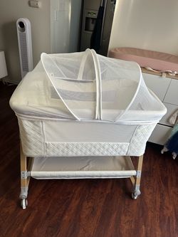 Baby Bassinet with Canopy and Wheels