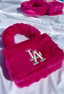 Pink furry LA bag