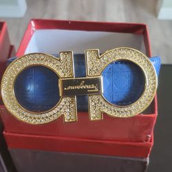Blue Leather belt for sale