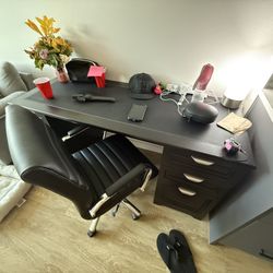 Espresso Desk & Chair Set – $300 (Lower Queen Anne)