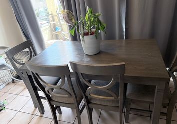 6 chair rectangular dark wood table