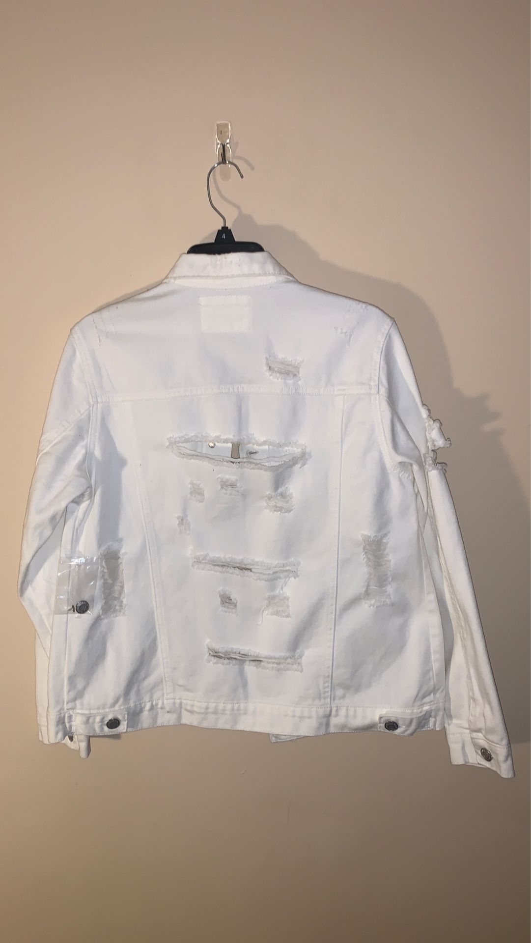 White Distressed Denim Jacket