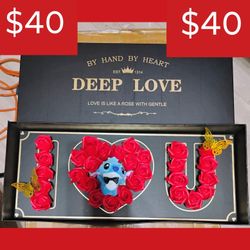 Valentine's Day I Love You Soap Roses with Stitch