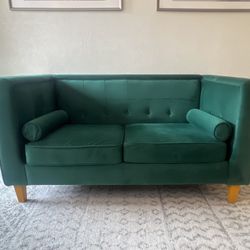 Love Seat - Small Sofa - Velvet Green