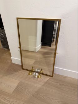 Gold rectangle tilting mirror