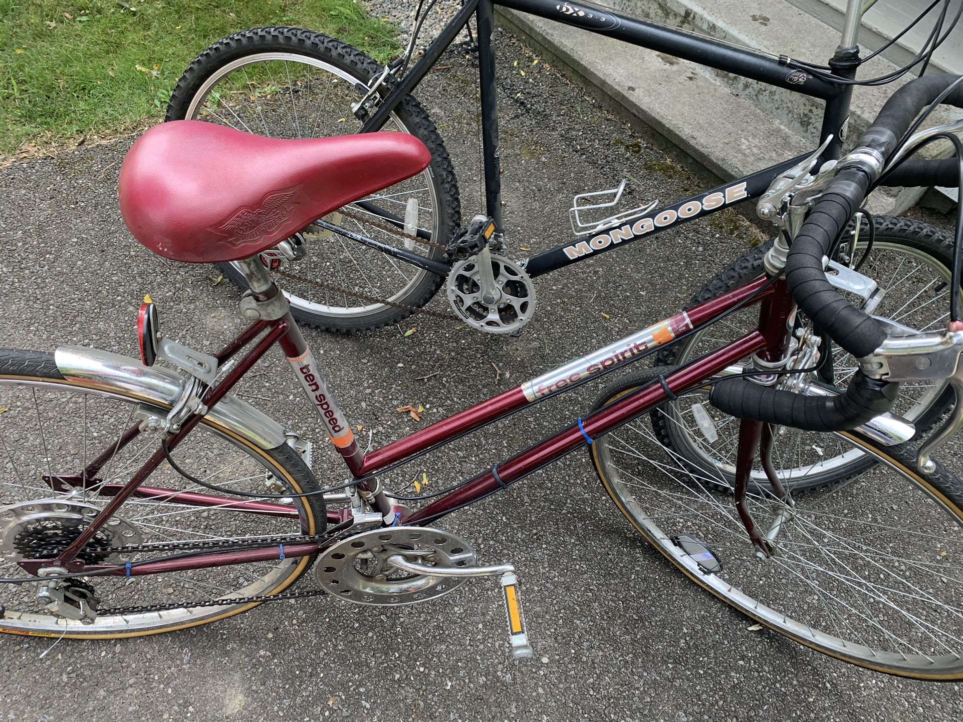 2 Bicycles: 1 Mountain Bike, 1 Road Bike