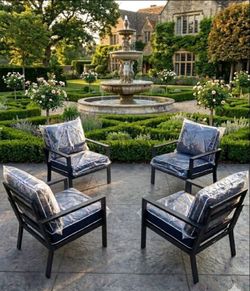 Aluminum patio furniture set aluminum deep seating cushions outdoor patio chair set navy blue cushions or gray with white stripes deep seating 🆕🚛🚎