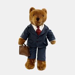 Vtg Aldon Heart Lawyer Brown Teddy Bear 23" Stuffed Animal Rare Hard to Find