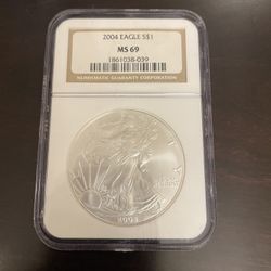 2004 Silver Eagle NGC MS69 One Ounce