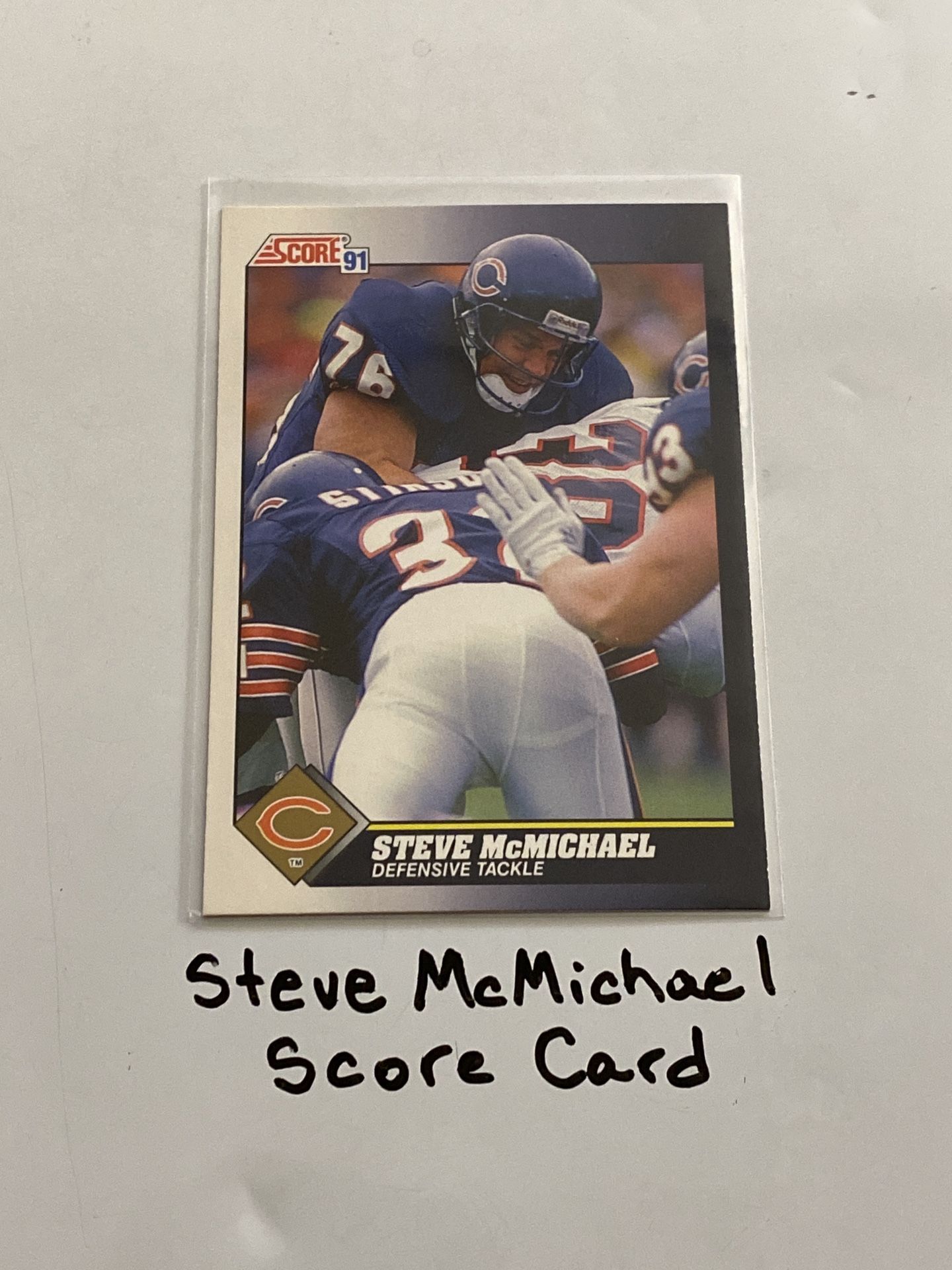 Steve McMichael Chicago Bears Hall of Fame DT Score Card.
