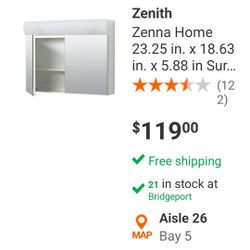 Zenith Zenna Home 23.25 in. x 18.63 in. x 5.88 in Surface-Mount Lighted.