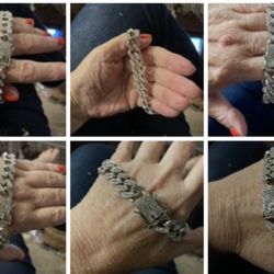 Iced Chain Bracelets For Sale Gold Or Silver Tone $55 Each