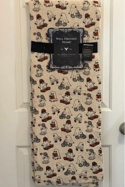 Well Dressed Home Halloween Ghosts Reading Books Sports Tennis Skating Throw Blanket 50"x 70" NWT