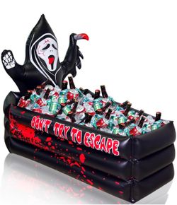Halloween Inflatable Cooler with Ghost Face Figure