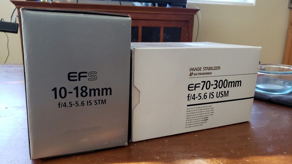 Canon EF & EFS lenses for sale like new with box