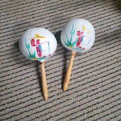 Vintage Authentic Maracas From Mexico