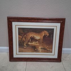 Framed Cheetah Art Work 