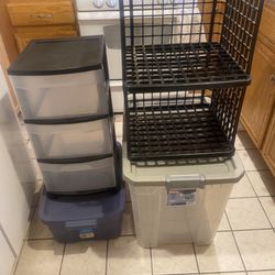 Storage Containers 3 Bins 3 Drawers  Crate Shelf